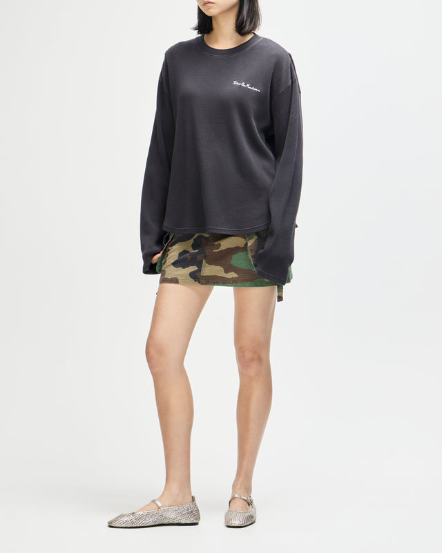 Washed Waffle LS Top - Anthracite Grey, view 9