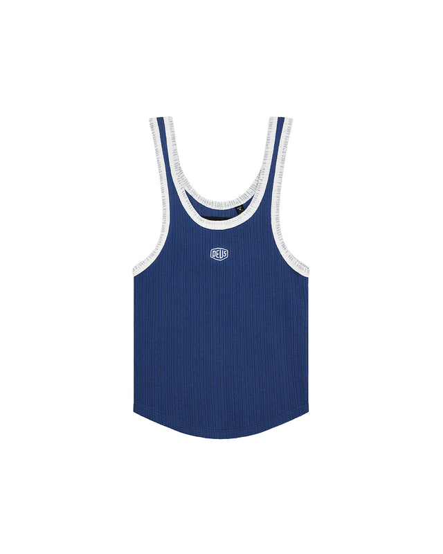 June Pointelle Shield Tank - Pageant Blue, view 3