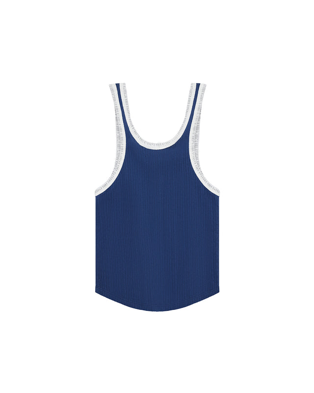 June Pointelle Shield Tank - Pageant Blue, view 4