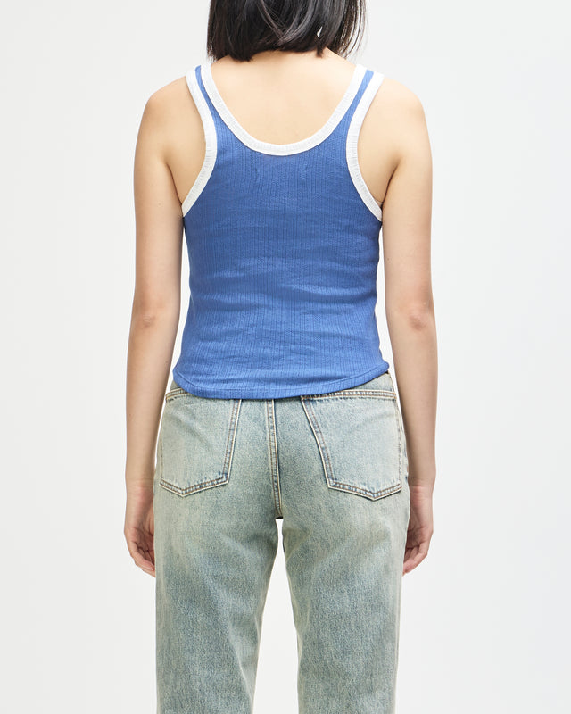 June Pointelle Shield Tank - Pageant Blue, view 2
