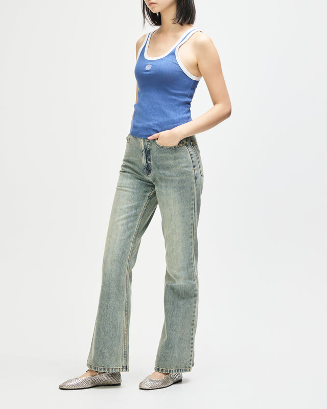 June Pointelle Shield Tank - Pageant Blue, view 11