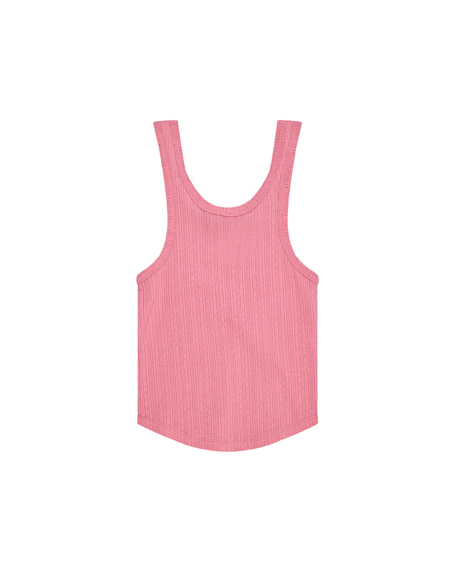June Pointelle Shield Tank - Prism Pink, view 4