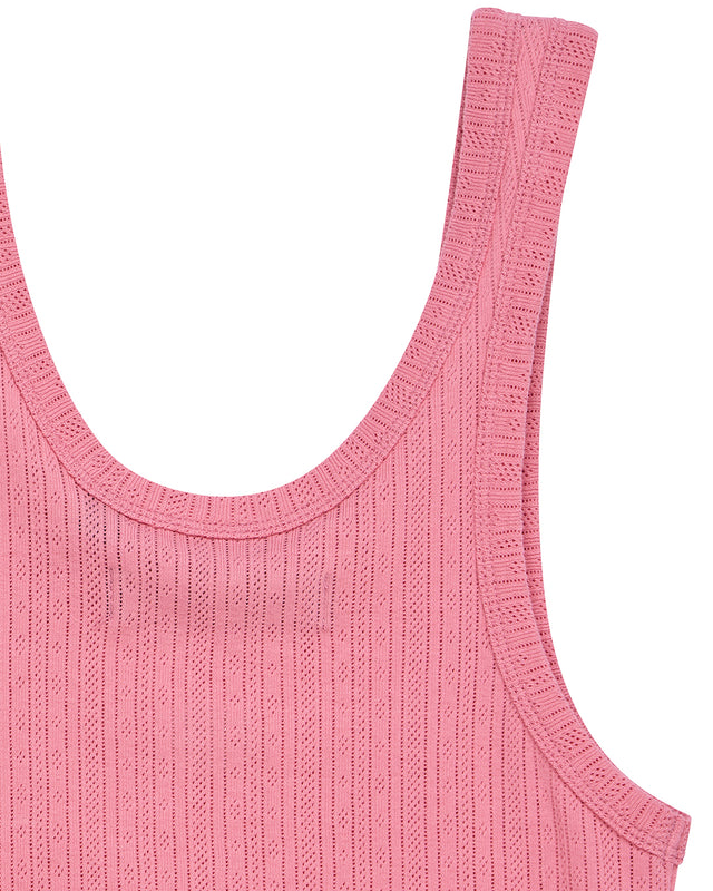 June Pointelle Shield Tank - Prism Pink, view 8