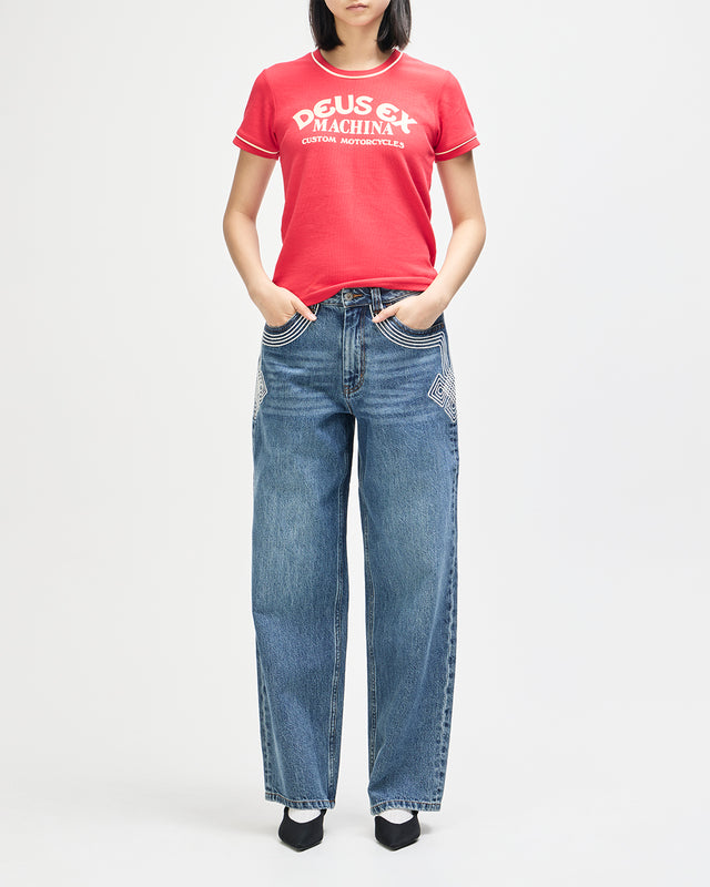 Lost World Tee - Poinsettia Red