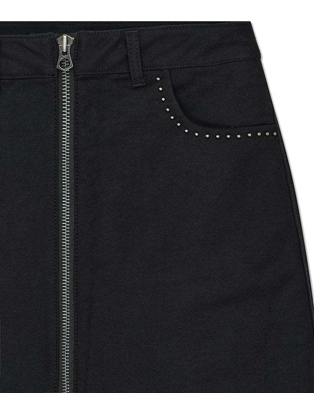 Outlaw Zip Mini Skirt - Black Rinse Wash