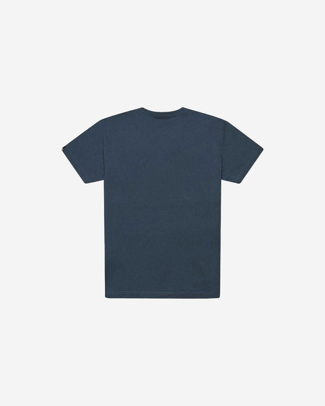 Navy regular fit classic pocket t-shirt with chest print, 190gm oe 100%cotton jersey fabrication with a garment wash