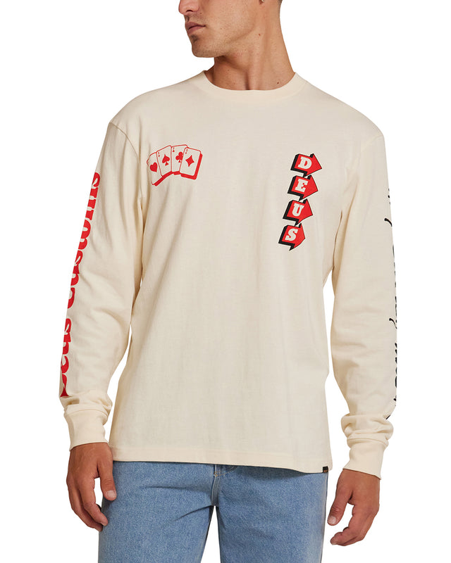 Way Off Long Sleeve Tee - Dirty White