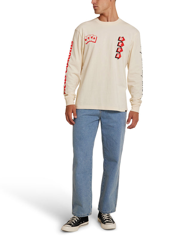 Way Off Long Sleeve Tee - Dirty White