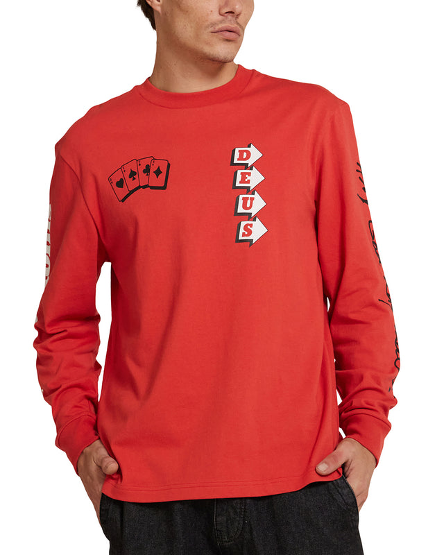 Way Off Long Sleeve Tee - Valiant Red