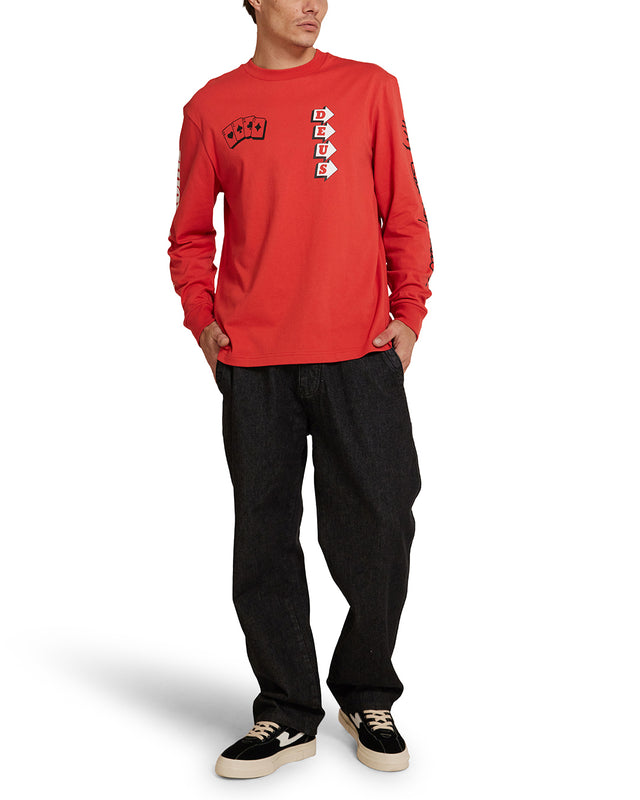 Way Off Long Sleeve Tee - Valiant Red