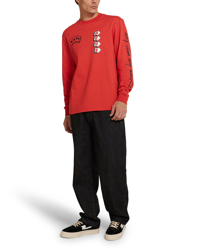 Way Off Long Sleeve Tee - Valiant Red