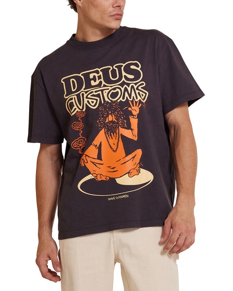 Tees | Deus Ex Machina | Emphatic Wave Tee Anthracite – Deus Ex