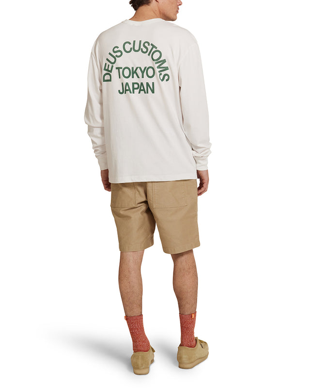 Beams Long Sleeve Cordura Tee - Vintage White