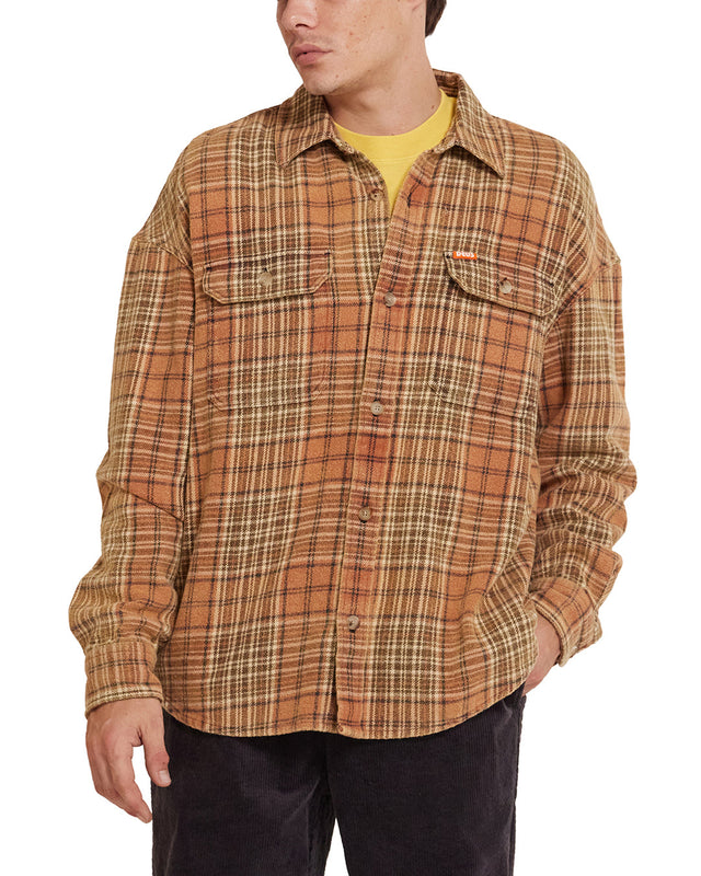 DMF245565.VacayCheckShirt.OrangeCheck