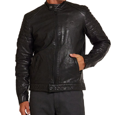 Riders Leather Jacket - Black|Model