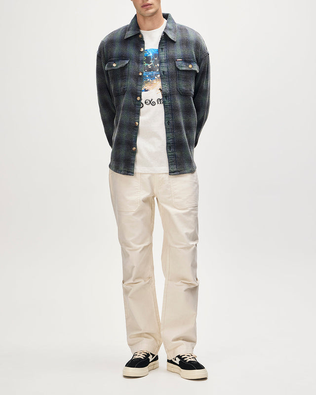 Too Busy To Work Check Shirt - Black Check