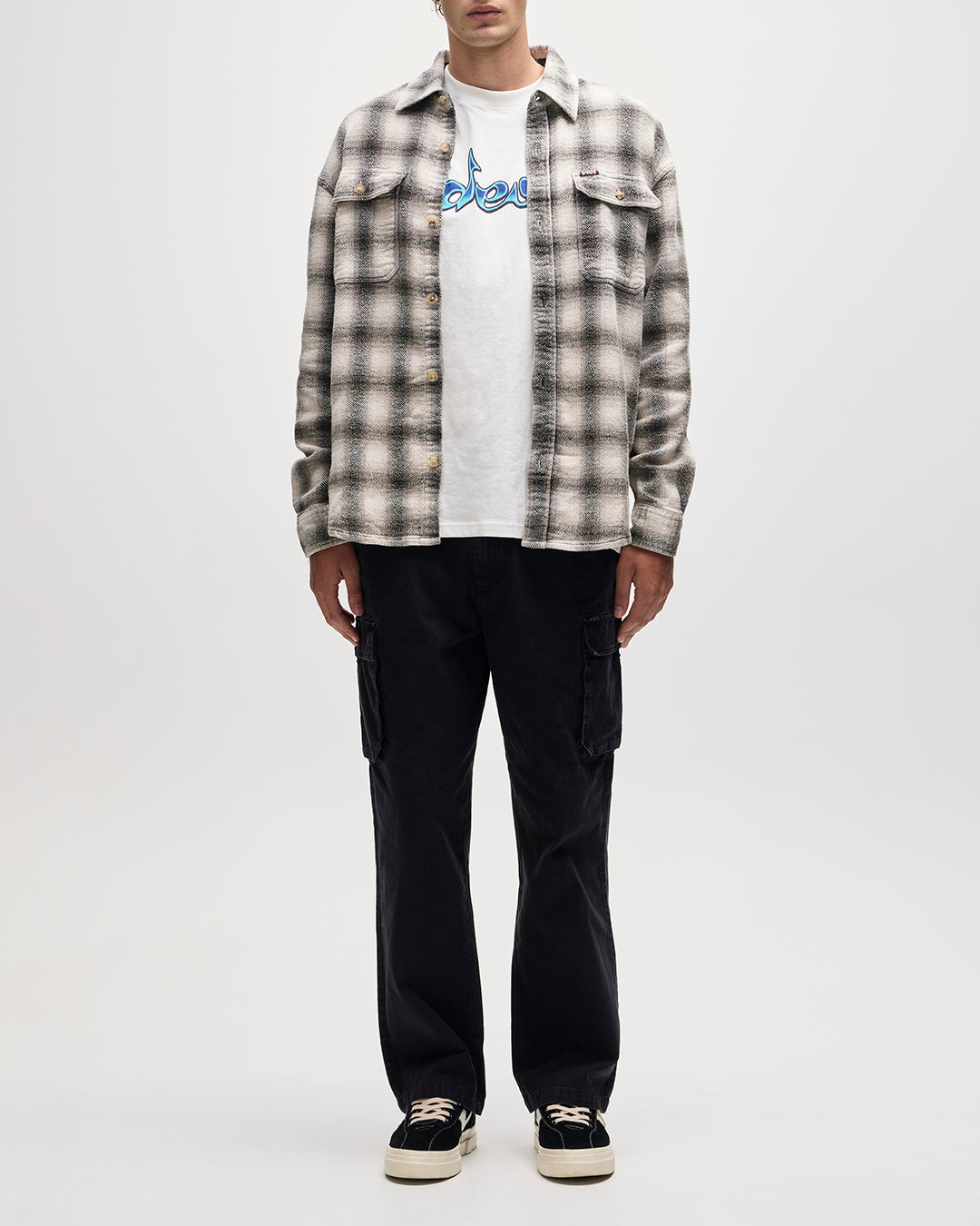 Shirts | Deus Ex Machina | Too Busy To Work Check Shirt - Black