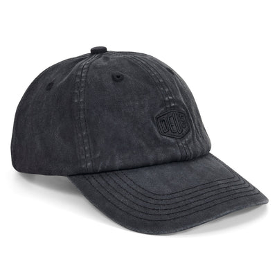 shield-garment-dyed-dad-cap-black|Model