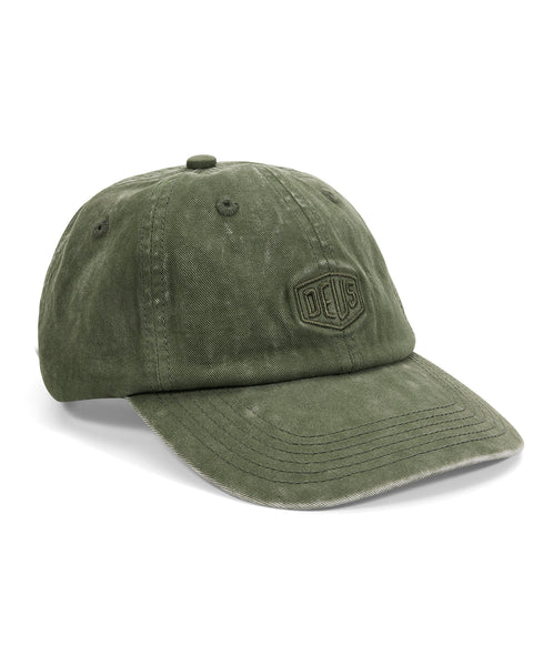 Hats | Deus Ex Machina | Shield Garment Dyed Dad Cap Cypress Green