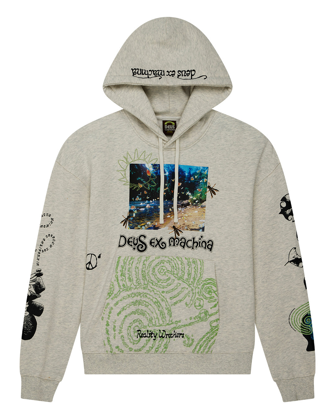 Fleece | Deus Ex Machina | Migration Hoodie - Light Grey Marle