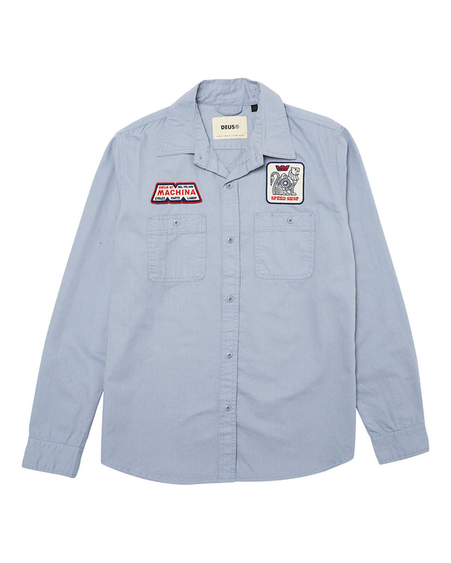 Speed Shop Shirt (Regular Fit) - Blue Fog
