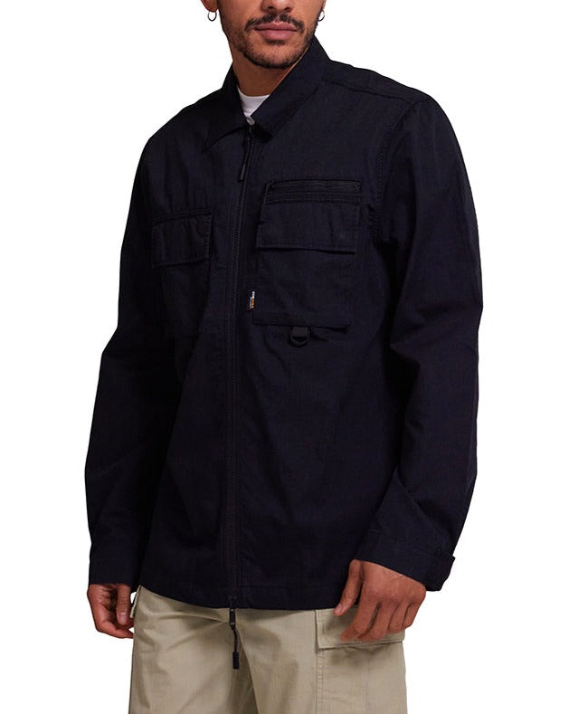 Shirts | Deus Ex Machina | Onshore Zip Shirt Black – Deus Ex