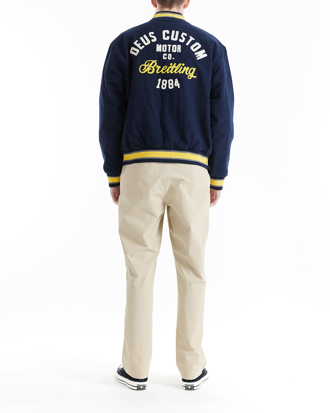 Torpedo Varsity Jacket - Navy|Model