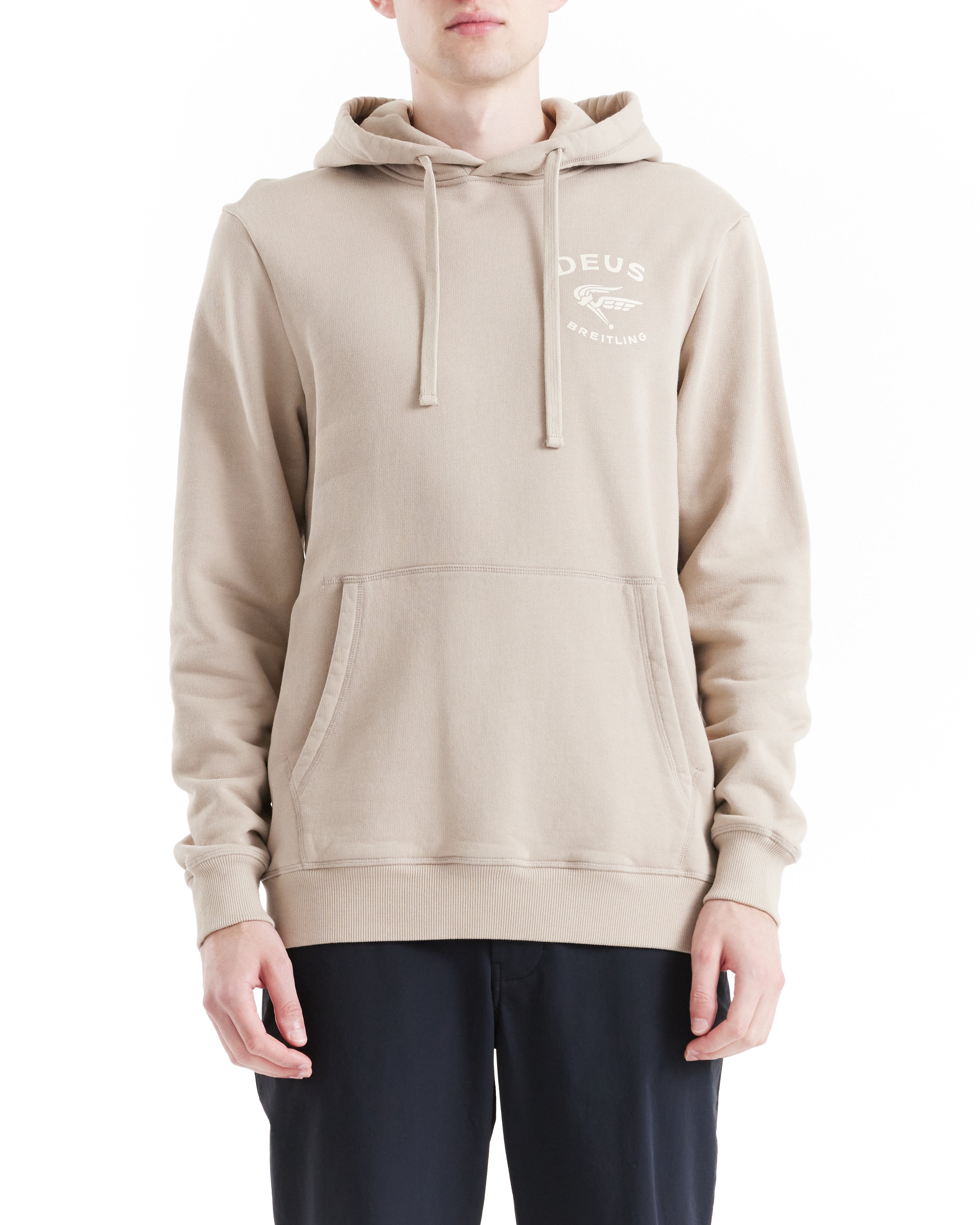 College Hoodie - Light Taupe|Model