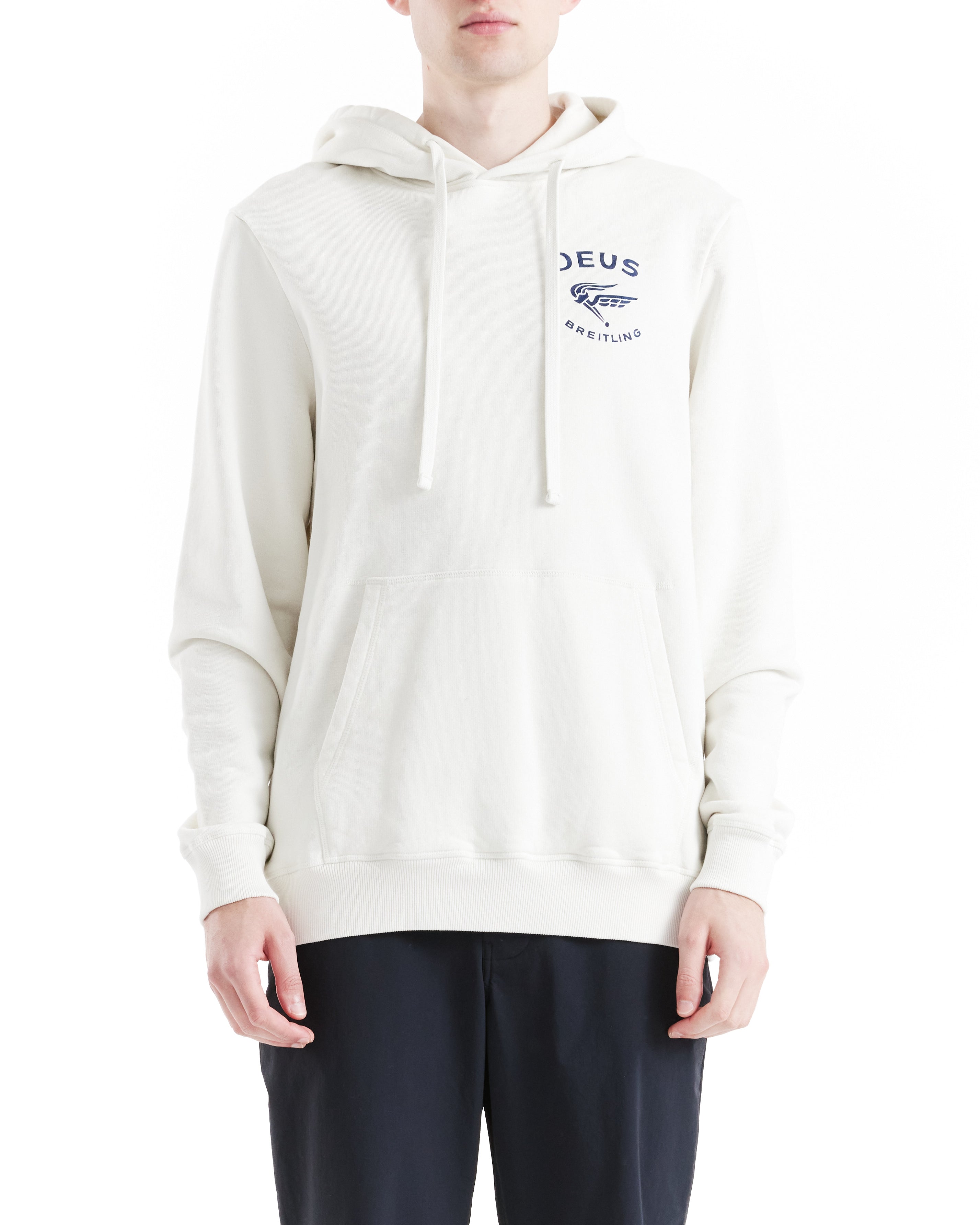 College Hoodie - Vintage White|Model