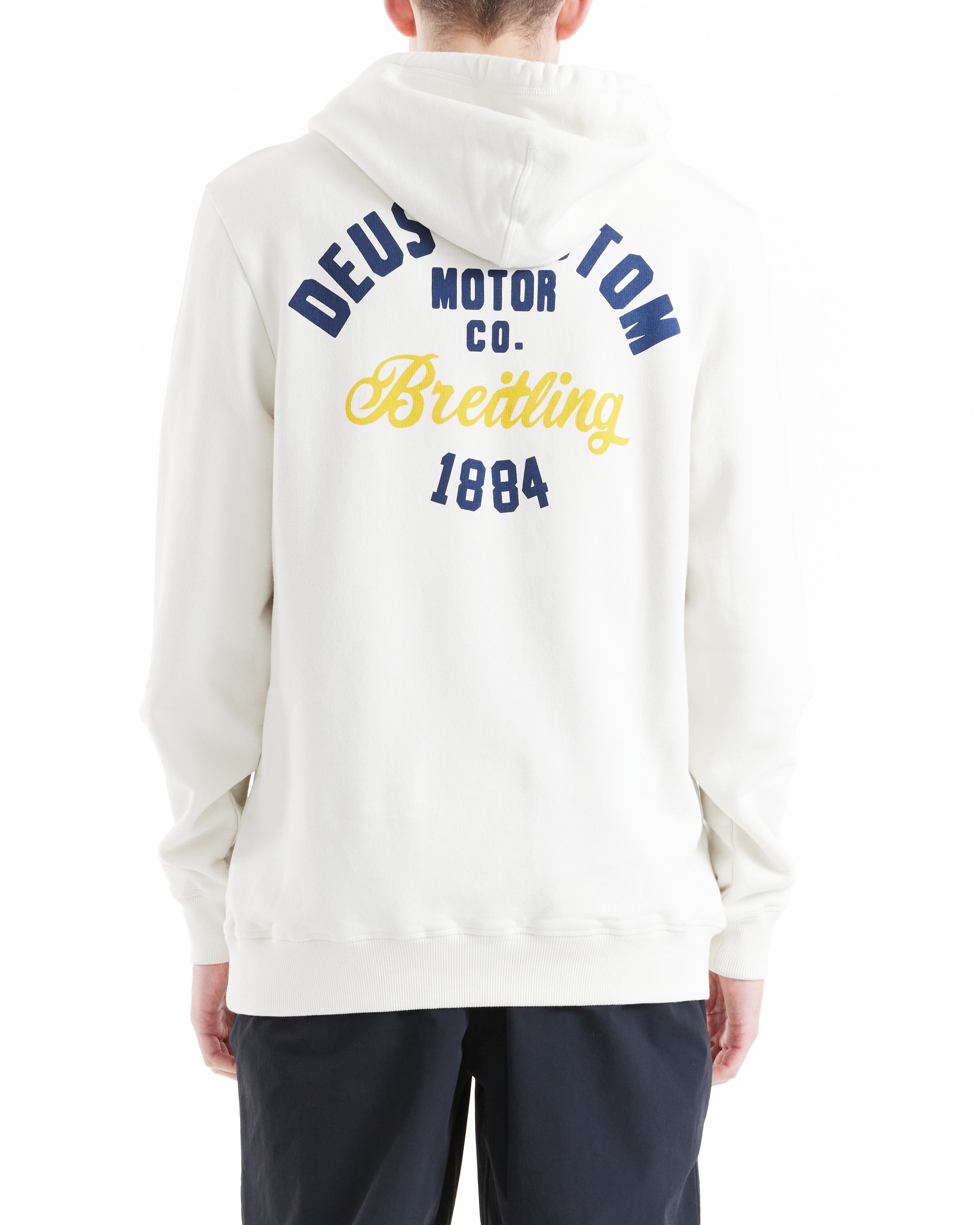 College Hoodie - Vintage White|Model