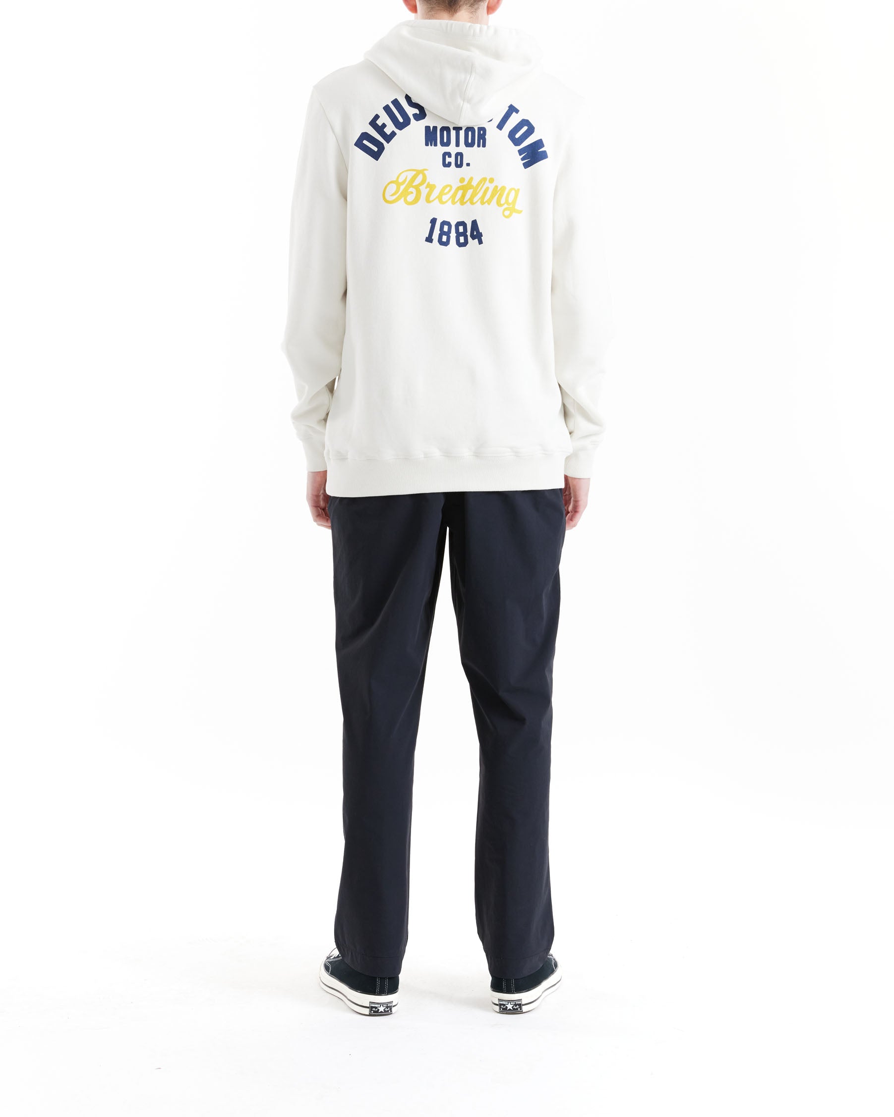 College Hoodie - Vintage White|Model