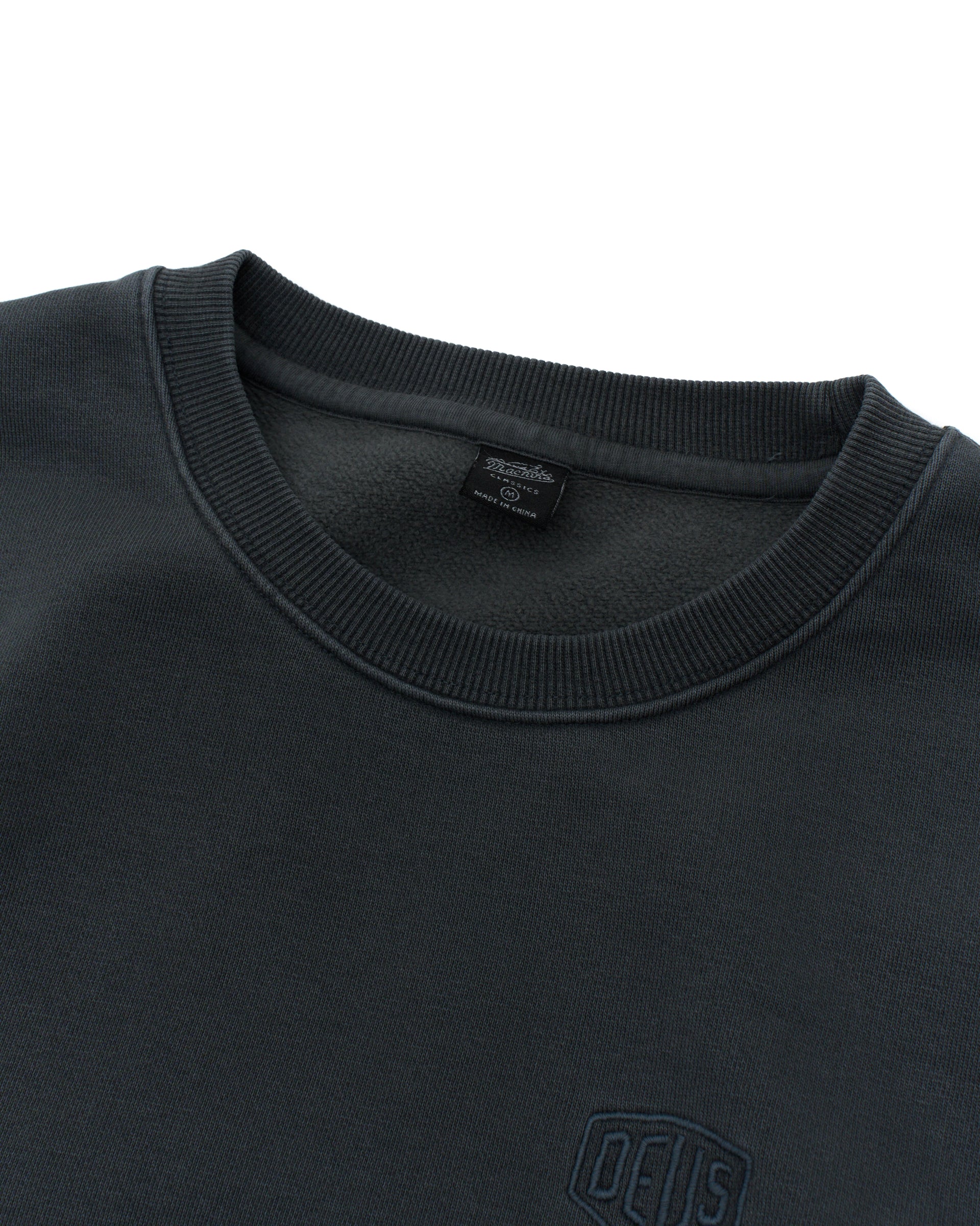 Shield Garment Dyed Crew - Anthracite – Deus Ex Machina USA