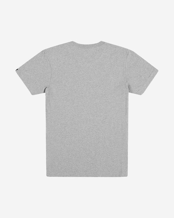 Grey regular fit t-shirt, classic chest print, 190gm oe 100% cotton jersey with garment wash