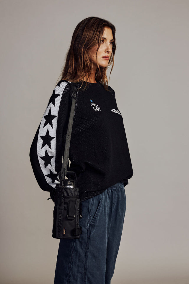 Icon Mesh Knit Top - Black