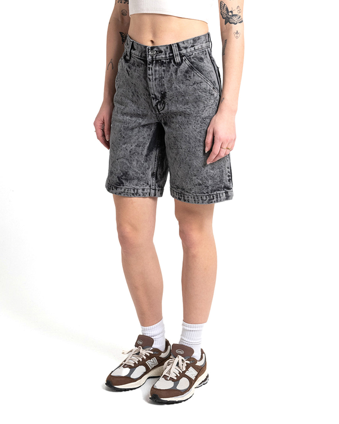 Womens Shorts | Deus Ex Machina | Bella Short Black Acid Stonewash
