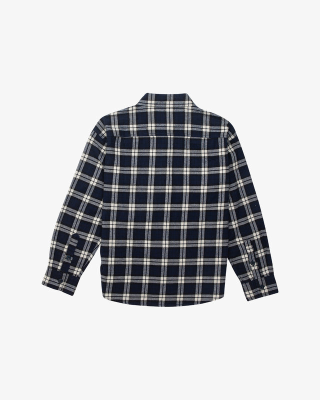 Flannel Check Shirt (Oversized Fit) - Navy Check
