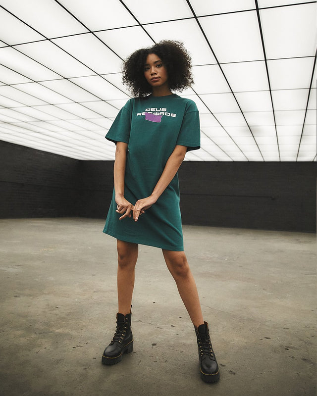 Chrome Spotnik Tee Dress - Teal