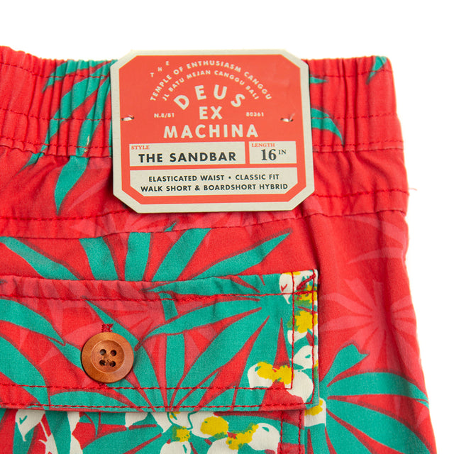 Sandbar Monkey Puzzle Shorts - Red Poppy