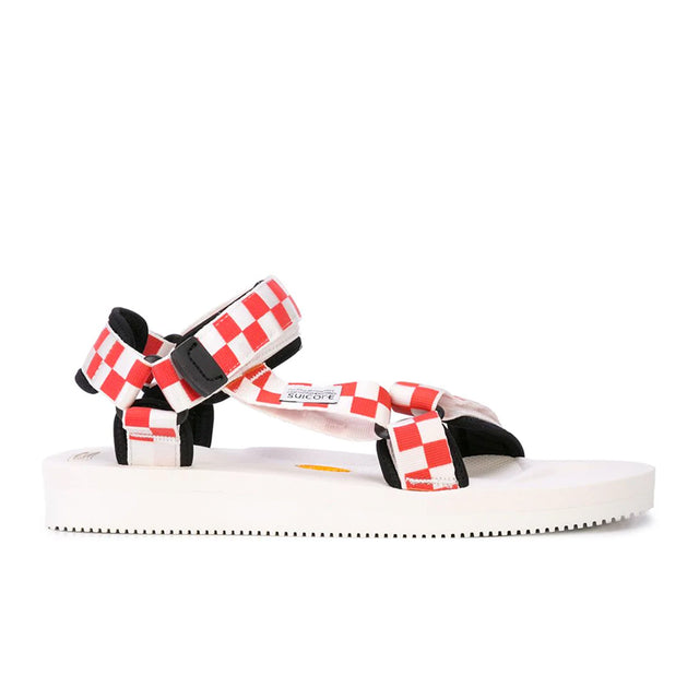 Suicoke Check Print Sandals - Red/White